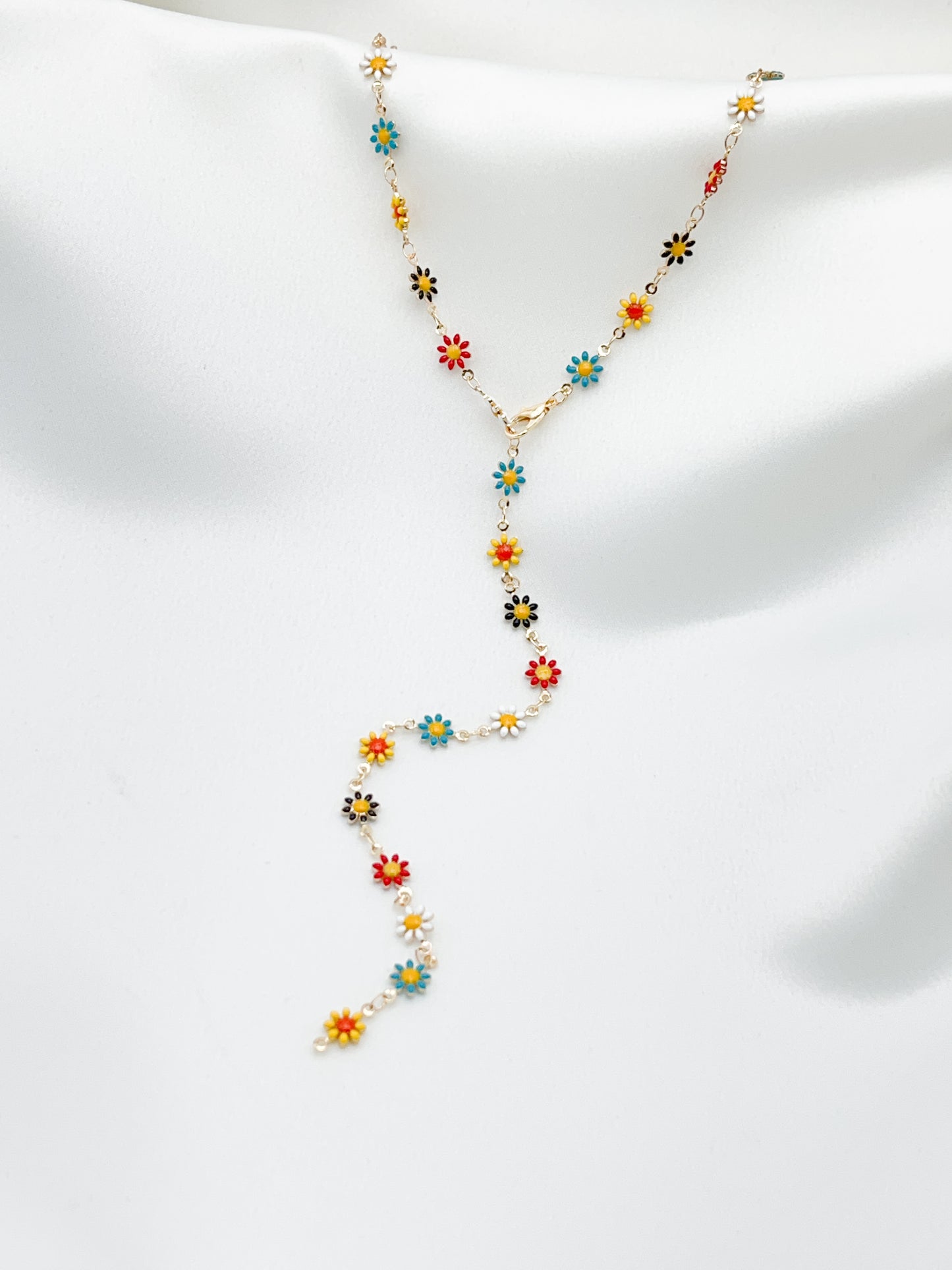 Golden Daisy Drop Necklace
