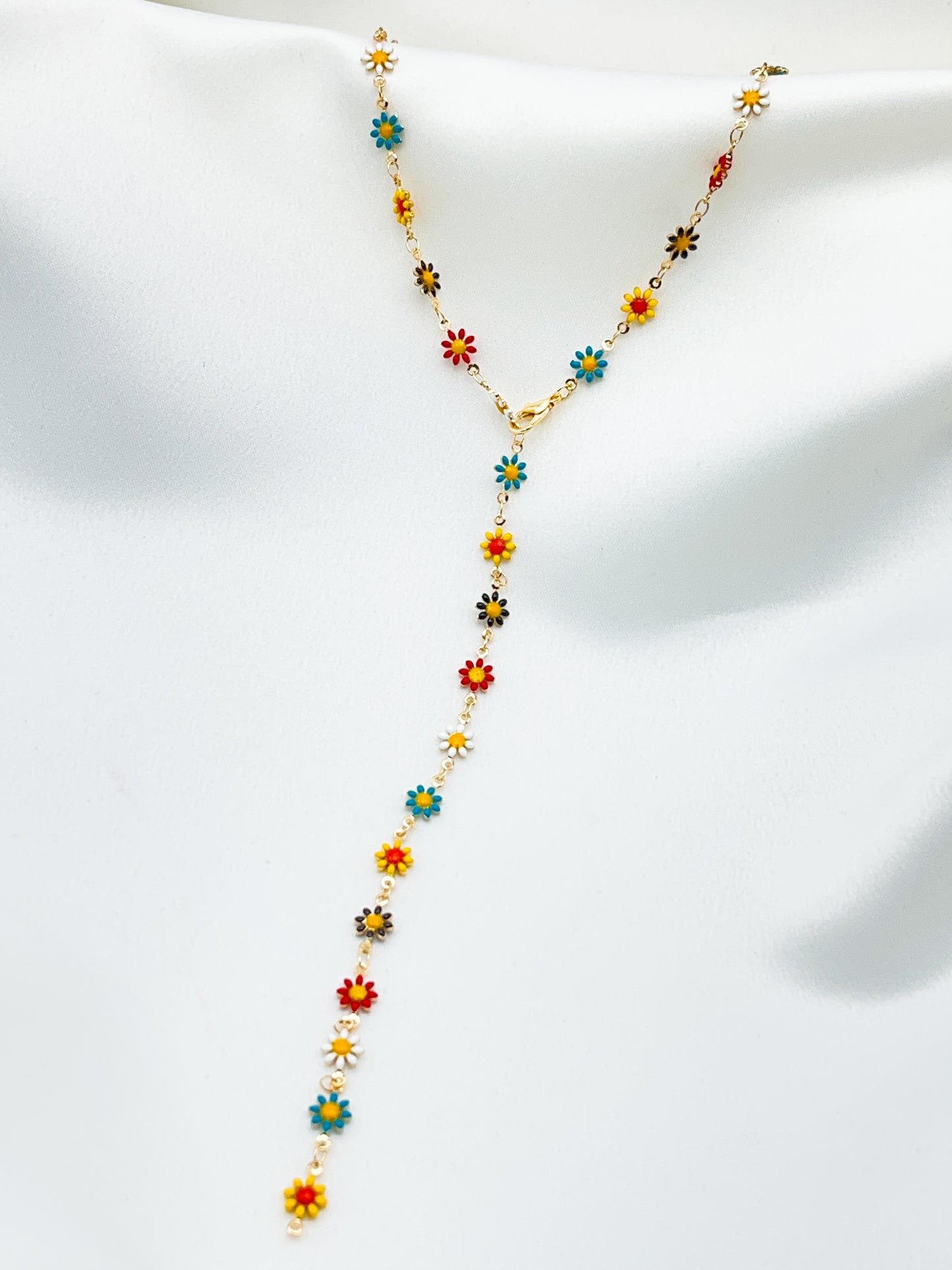Golden Daisy Drop Necklace