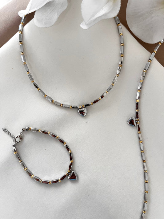 Çelik Kolye Set 2101