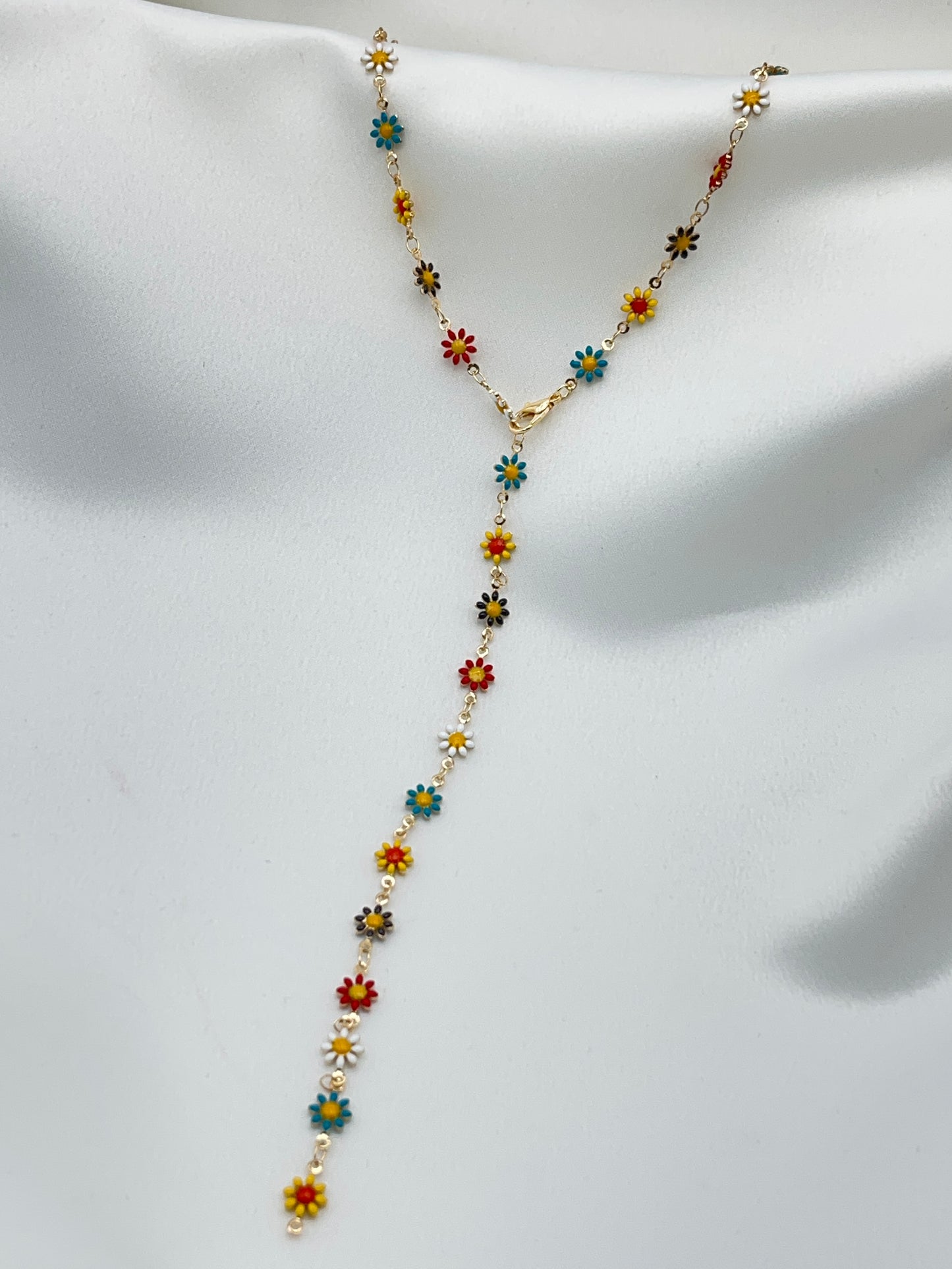 Golden Daisy Drop Necklace
