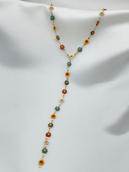 Golden Daisy Drop Necklace
