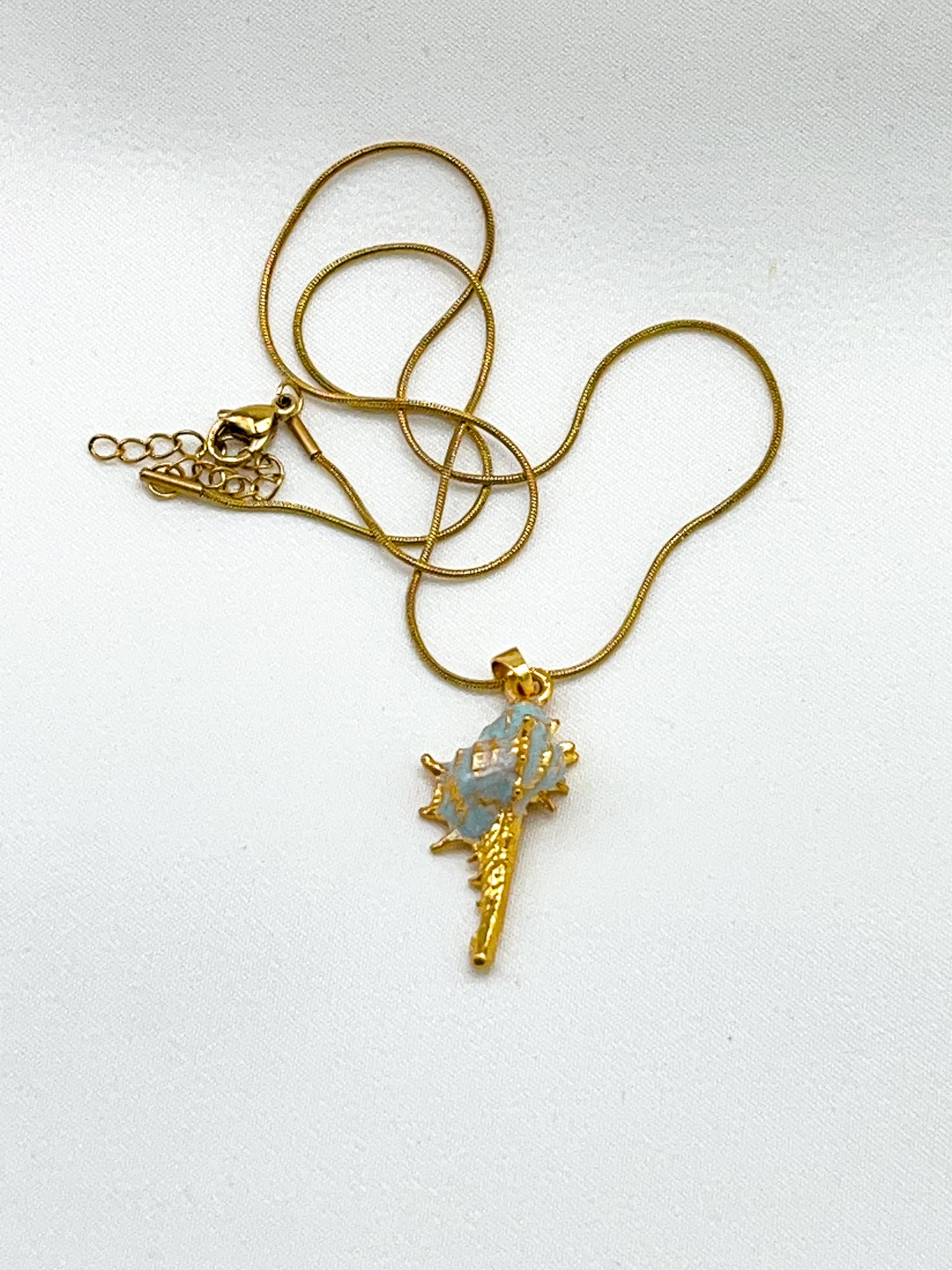 Çelik Mavi Kabuk Kolye