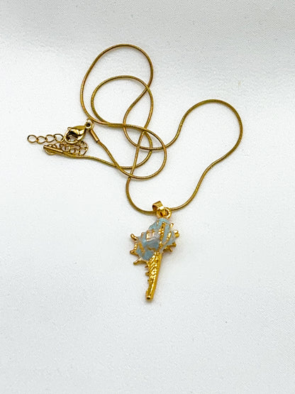 Çelik Mavi Kabuk Kolye